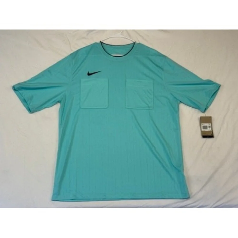 Nike Mens Dri-FIT Soccer Referee Jersey Teal Blue DH8024-354 XXL New